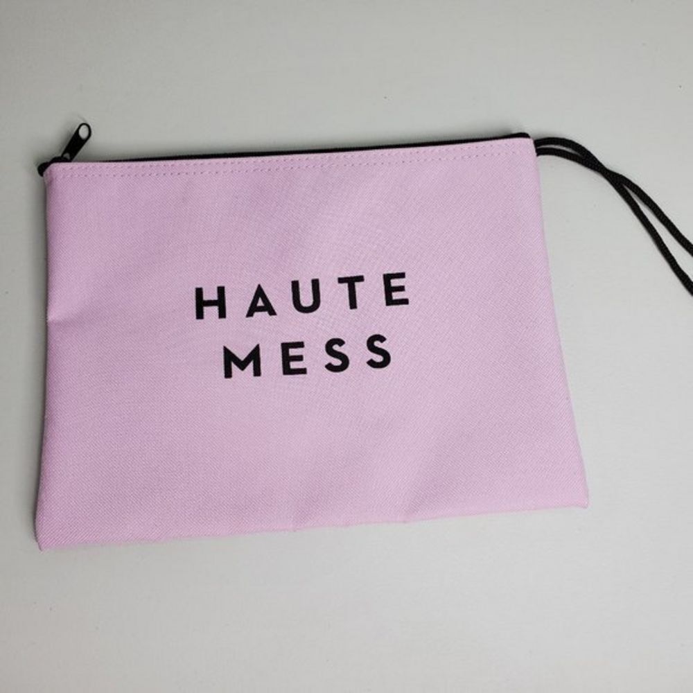 Milly Makeup Bag Haute Mess‎ Pink Black Zip Small C